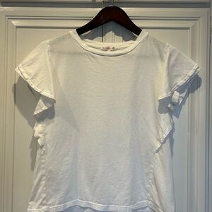 Sundry White Ruffle Sleeve Top size 1